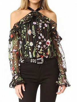 floral sheer blouse