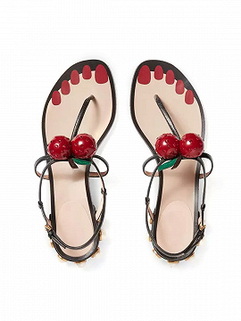 Black Cherry Toe Post Pearl Embellished Flat Sandals | Choies