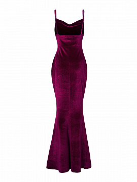 velvet spaghetti strap maxi dress