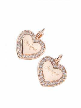 Rose Gold Crystal Verzierte Herz Haken Ohrringe Choies