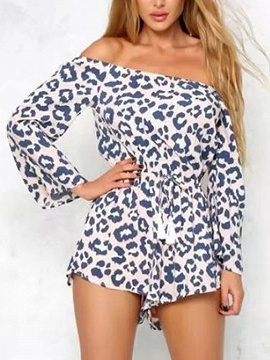 leopard print playsuit long sleeve