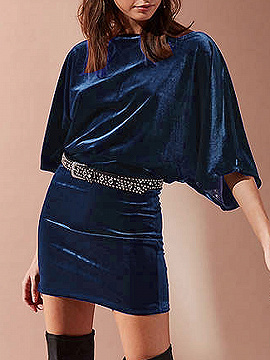 navy blue batwing dress