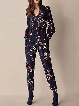 long sleeve printed jumpsuit