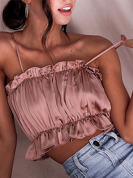 spaghetti strap ruffle top