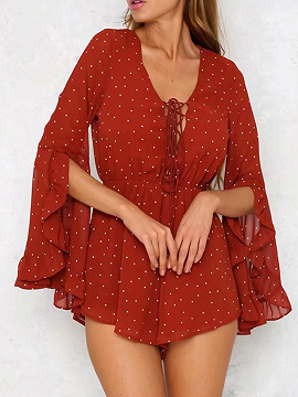 red polka dot playsuit