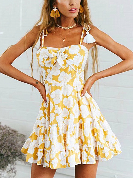 floral spaghetti strap dress