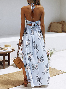 light blue plunge dress