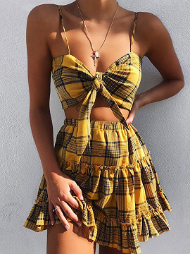 yellow tartan top