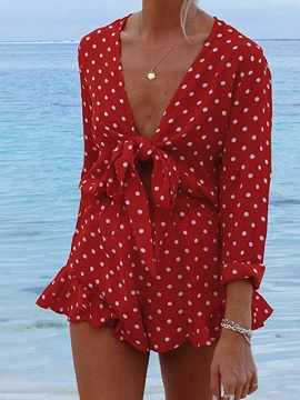 red polka dot playsuit