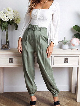cotton high waisted pants