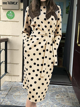 robe mi longue a pois