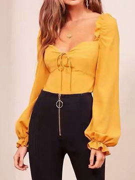 yellow square neck top