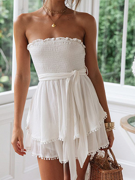 white bandeau playsuit