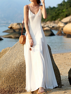 white cami maxi dress