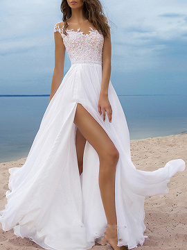 white chiffon maxi