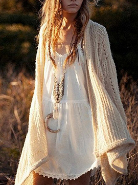White Open Front Long Sleeve Cardigan