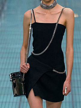 Black Chain Embellished Cami Mini Dress