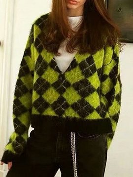 argyle cardigan green