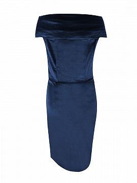 Dark Blue Off Shoulder V-neck Bodycon Midi Dress | Choies Dark Blue Off Shoulder V-neck Bodycon Midi Dress | Choies