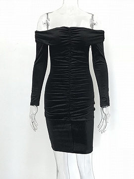Black Velvet Off Shoulder Long Sleeve Bodycon Mini Dress | Choies Black Velvet Off Shoulder Long Sleeve Bodycon Mini Dress | Choies