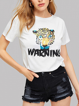 White Leopard Print T-shirt