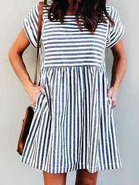 Blue Stripe Mini Dress