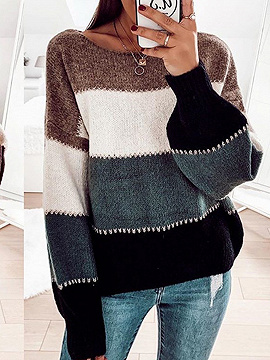 Black Contrast Long Sleeve Sweater