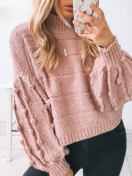 Suéter de manga farol rosa