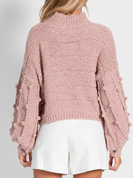 エイチシーエーイー HCAE HIGH NECK PUFF SLEEVE KNIT TOP （PINK） エイチシーエーイー HCAE HIGH NECK PUFF SLEEVE KNIT TOP