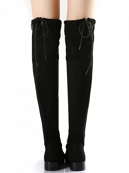 pointed toe over the knee flat boots