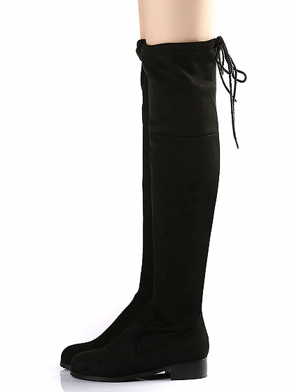 pointed toe over the knee flat boots