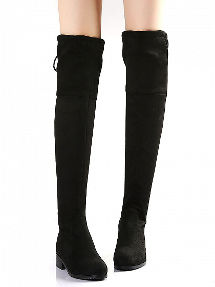 pointed toe over the knee flat boots