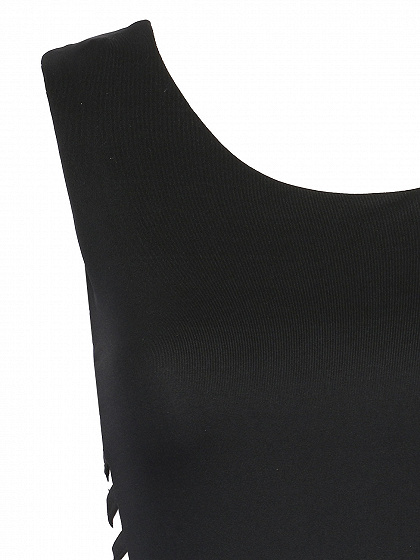 Black Lattice Detail Sleeveless Bodycon Maxi Dress | Choies