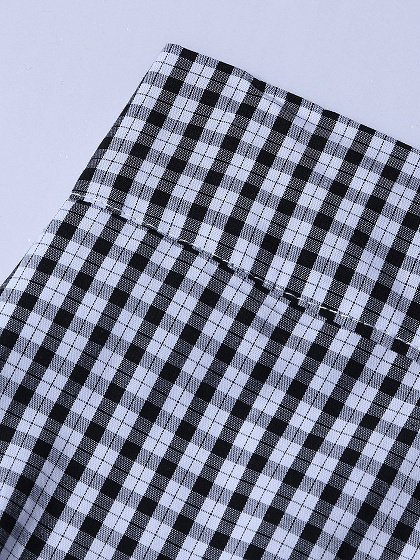 Monochrome Plaid High Waist Ruffle Hem Skirt | Choies