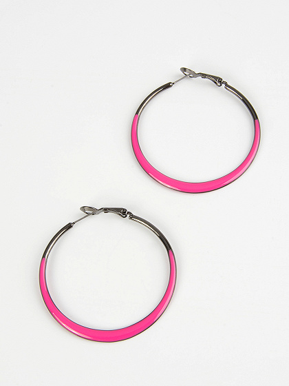 Hot Pink Hoop Earrings