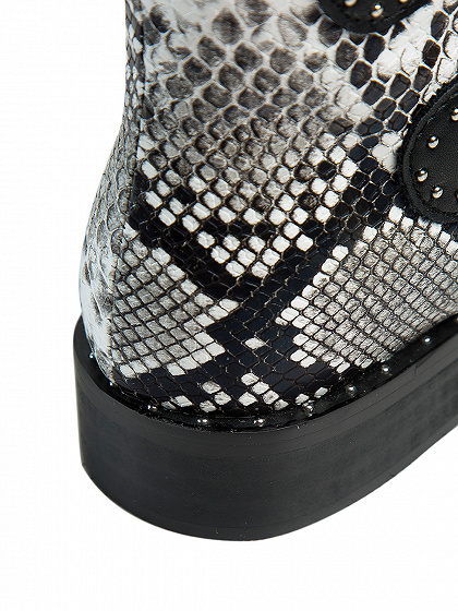 snakeskin buckle boots