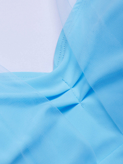 Blue Bow Tie Detail Mesh Panel Swimsuit | Choies