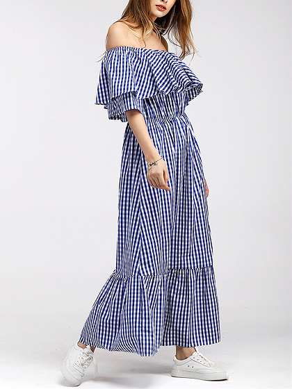 plaid maxi top
