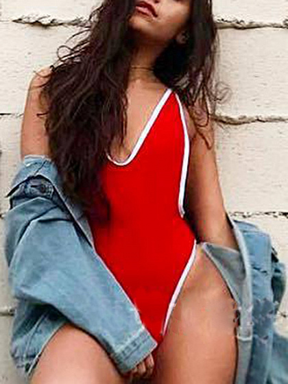Red Open Back Swimsuit