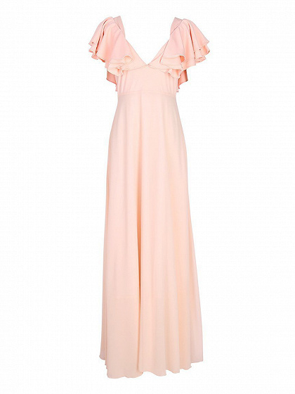 pink ruffle maxi