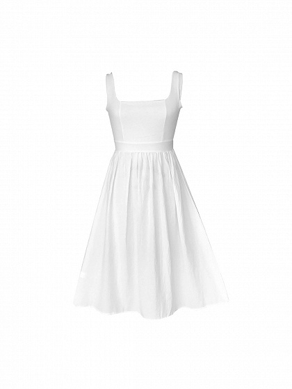 White Open Back Midi Dress | Choies