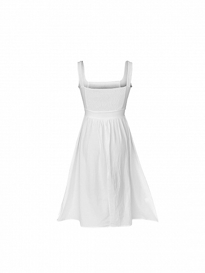 White Open Back Midi Dress | Choies