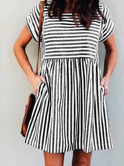Black Stripe Mini Dress