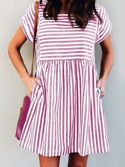 Pink Stripe Mini Dress