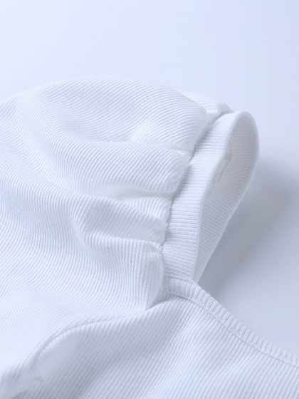 White Puff Sleeve Crop Top | Choies