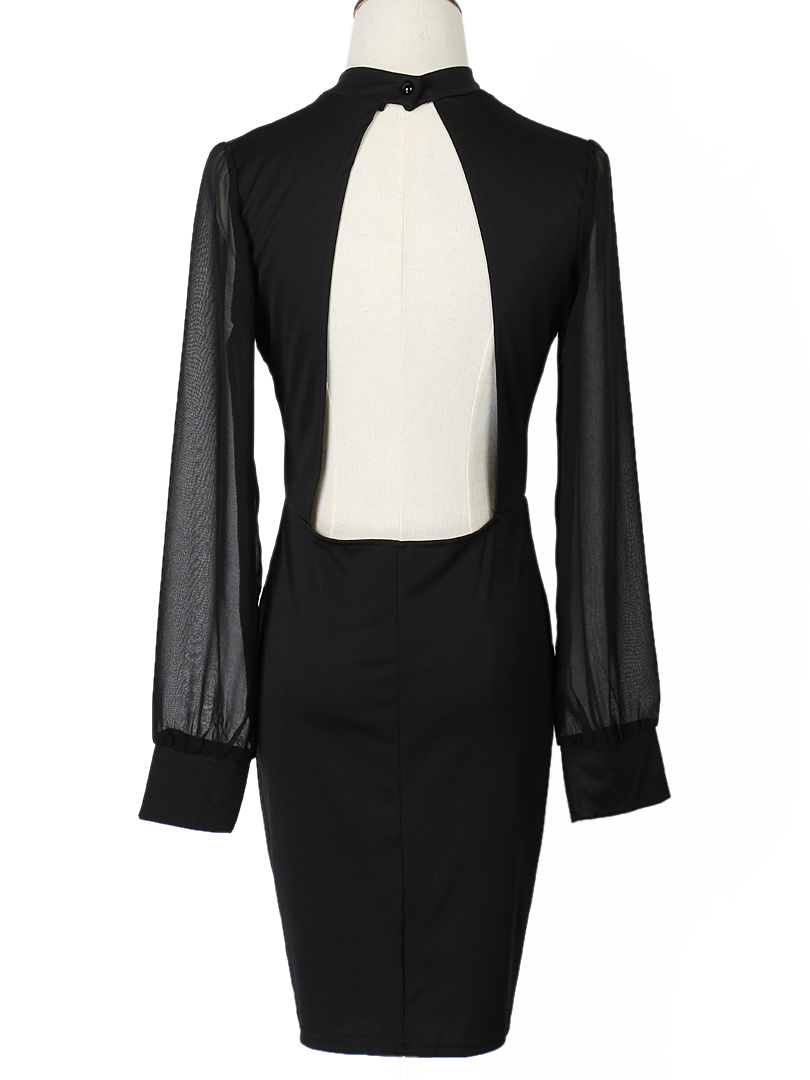 black chiffon sleeves