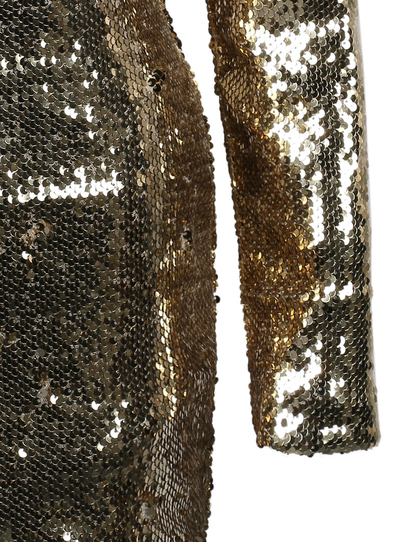 Luxurious Golden Sequin Backless Party Dress | Choies