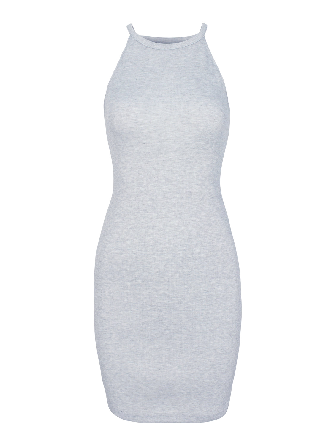 Gray Halter Cut Away Bodycon Mini Dress | Choies