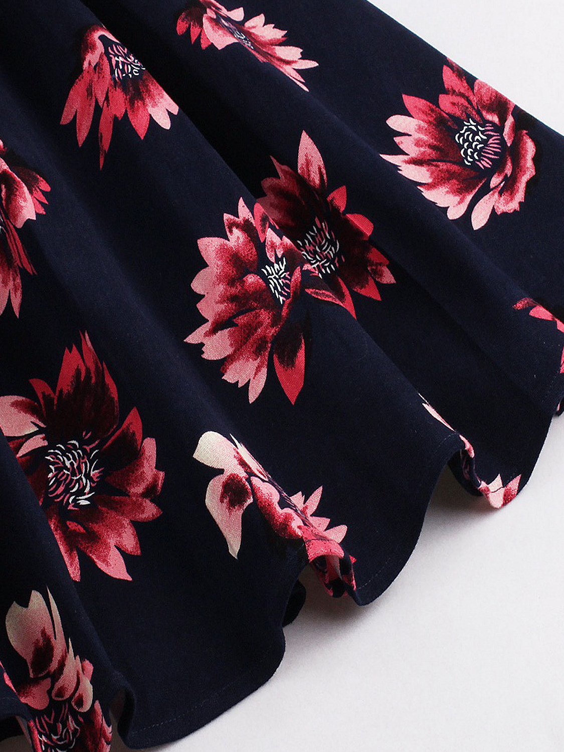 Black Sunflower Print Hoodie Dress