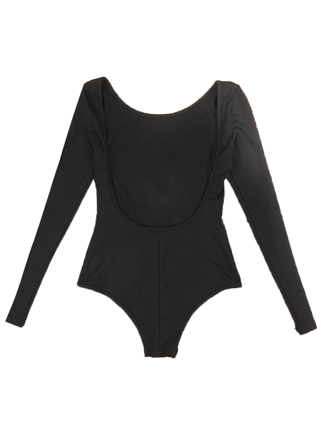 Black Open Back Long Sleeve Bodysuit | Choies